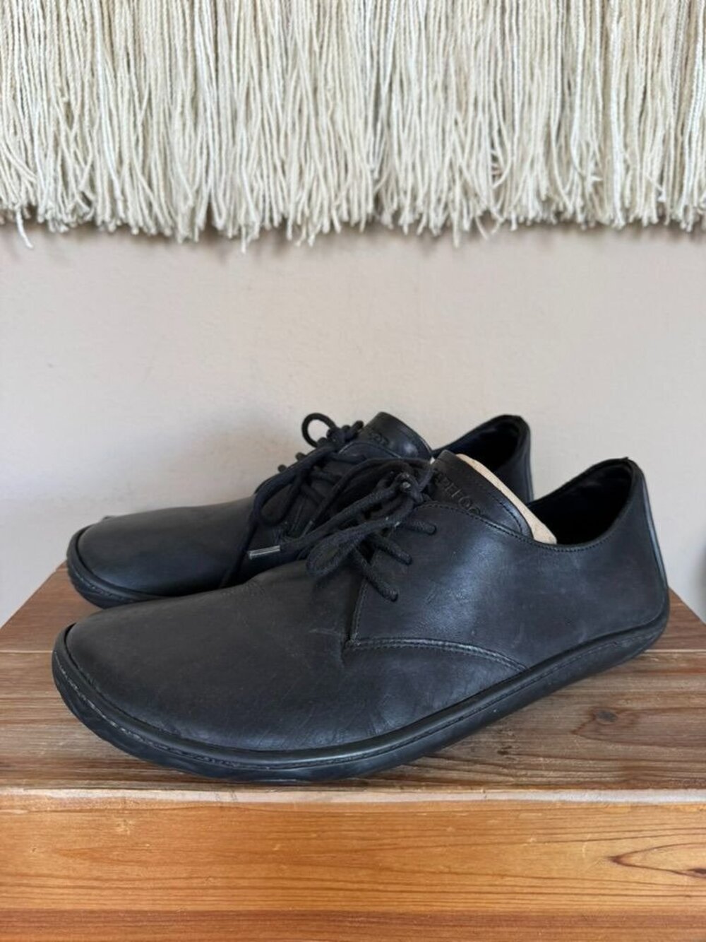 Vivobarefoot Addis Oxford Black Leather Lace Up Barefoot Sneaker Size 45 / US 12